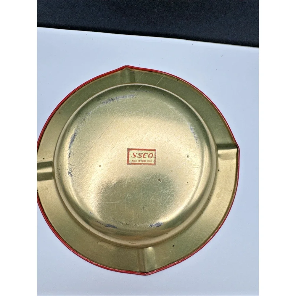 Vintage 1970s‎ SSCO Mr and Mrs Snowman Metal Ashtray Christmas